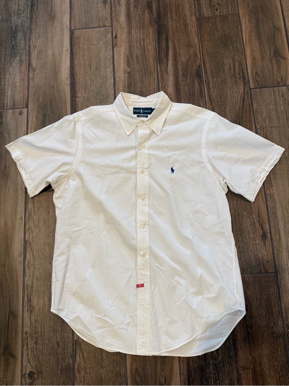 Polo by Ralph Lauren White Short-Sleeve Button-Down with Navy Pony